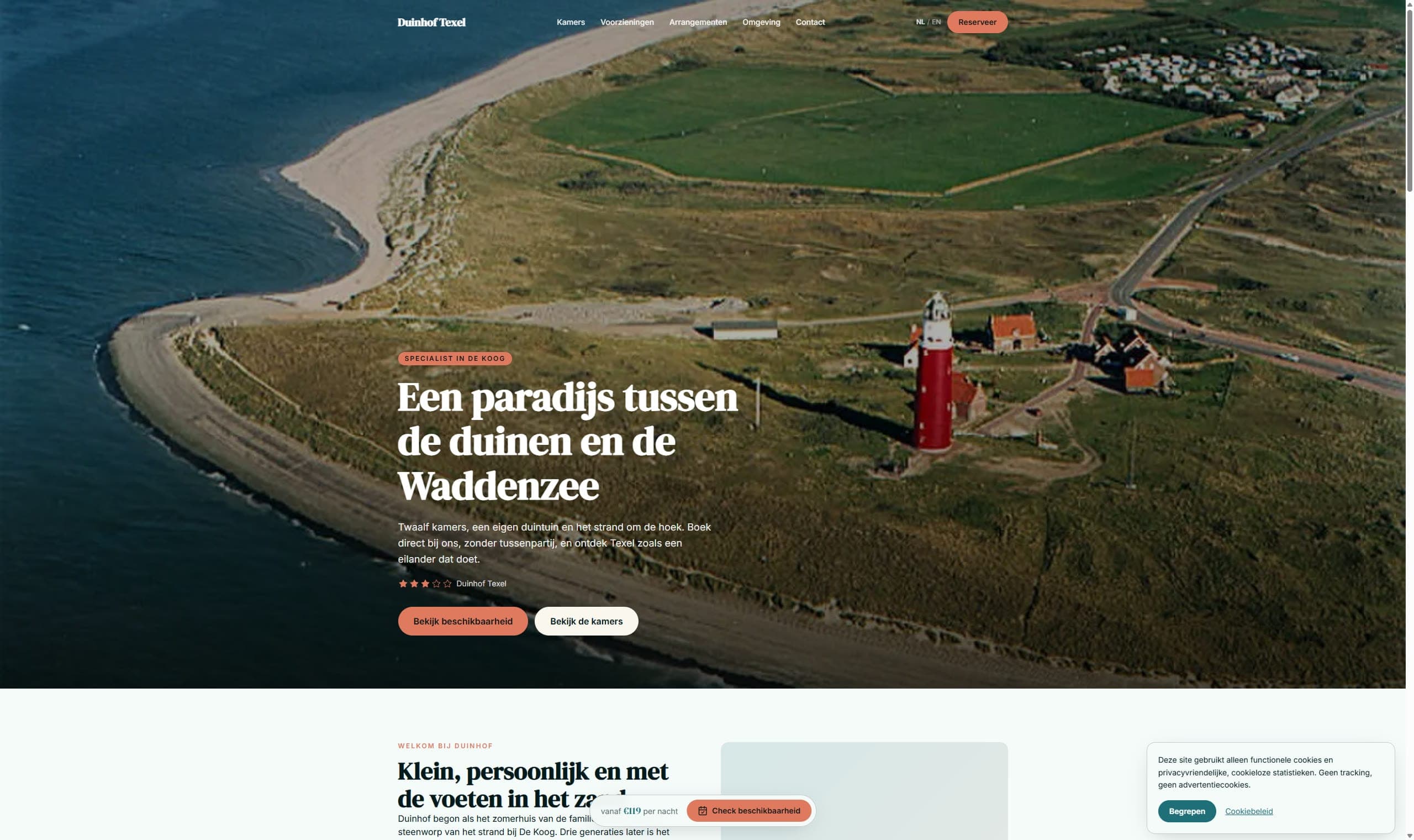 Example of a hotel site built with Hotelmark